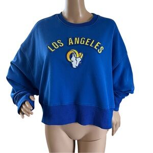 NFL Los Angeles LA Rams Embroidered Oversize Cropped Sweatshirt